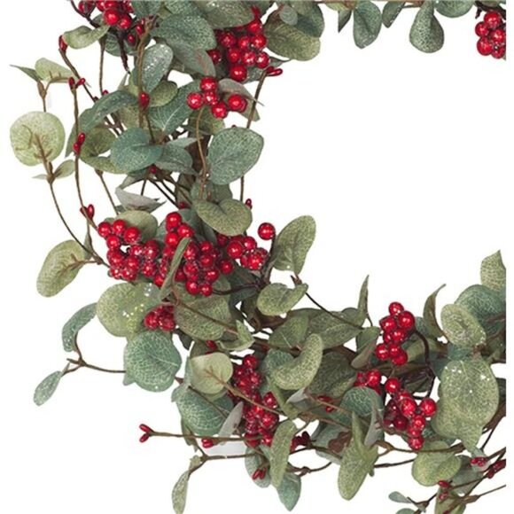 18 Inch Christmas Wreath Christmas Decorations  with Berries Winter Wreath - Picture 4 of 4